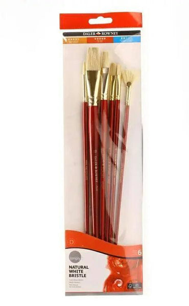 Daler Rowney High Quality Bristle Hair Brush set of 6 The Stationers